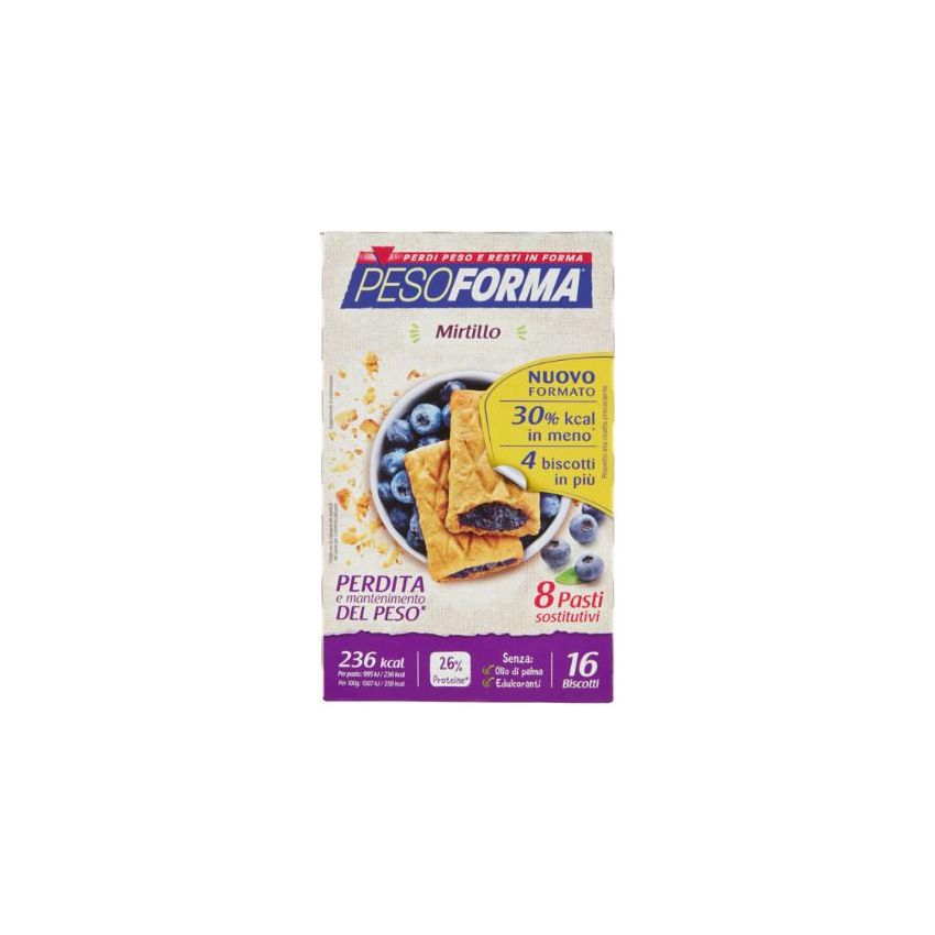 Pesoforma Sostituti di Pasto Biscotti ai Mirtilli 16 Pezzi