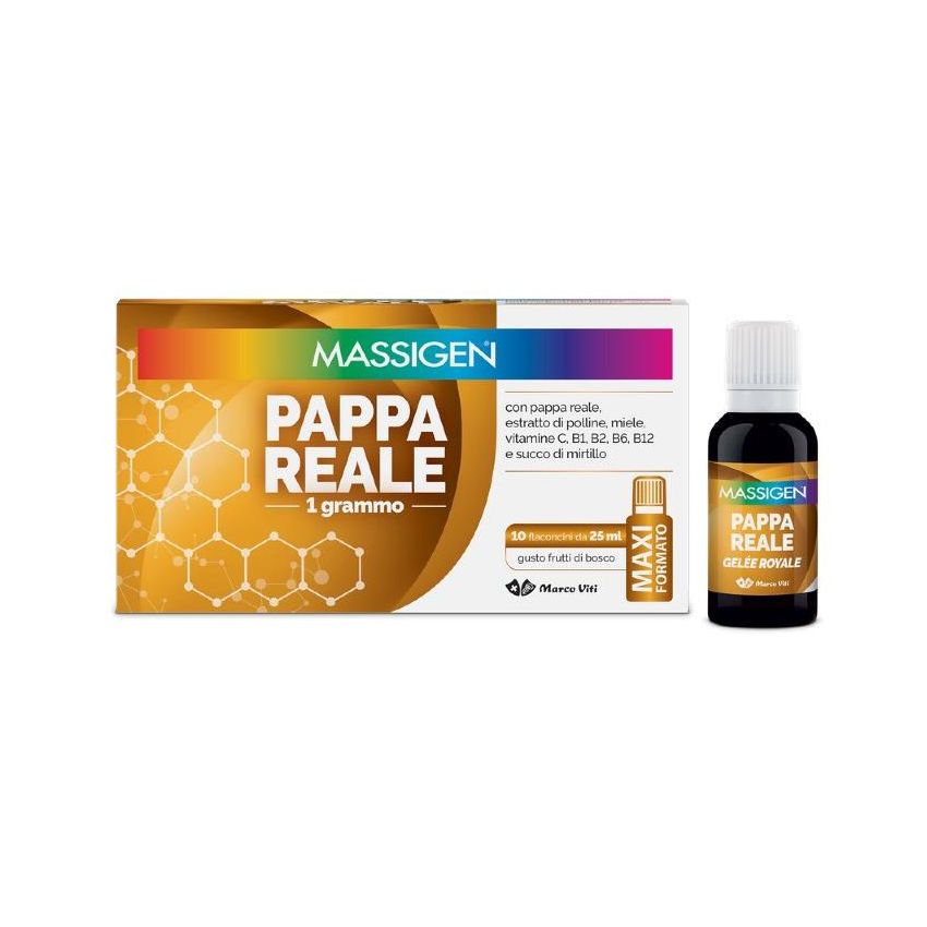 Massigen Royal Jelly Health Supplement - 10 fiale da 25ml