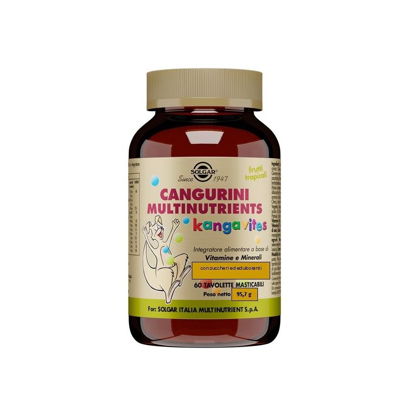 Solgar Kangavites Multinutrienti Frutti Tropicali, 60 Tavolette