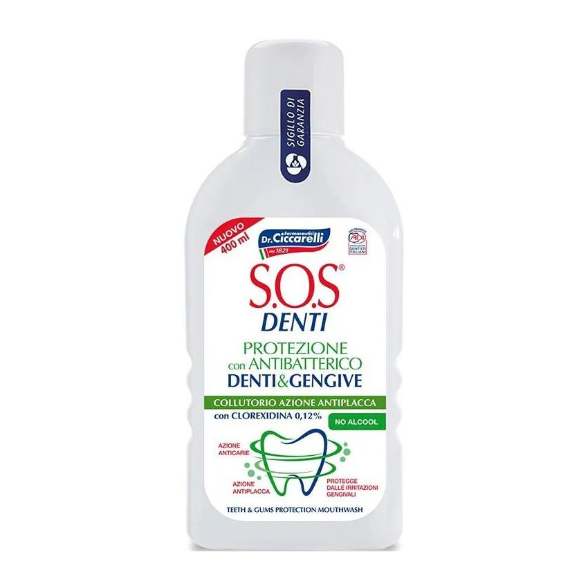 Collutorio Antiplacca SOS Denti con Clorexidina, 400 ml