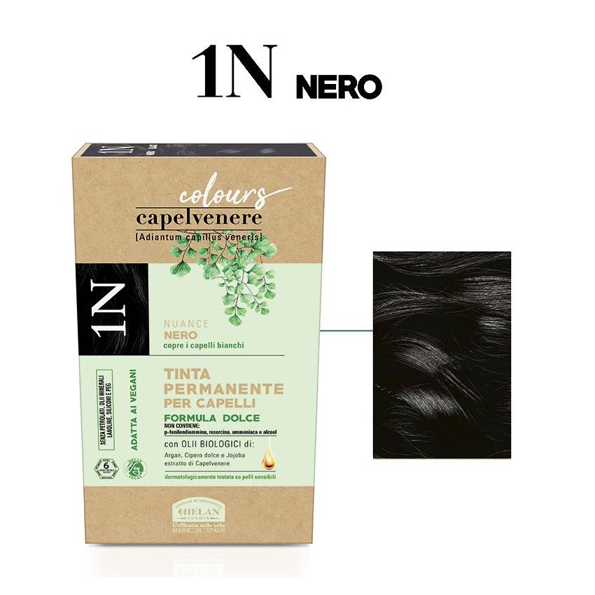 Helan Capelvenere Colours - Tinta per Capelli Nero Profondo 1N