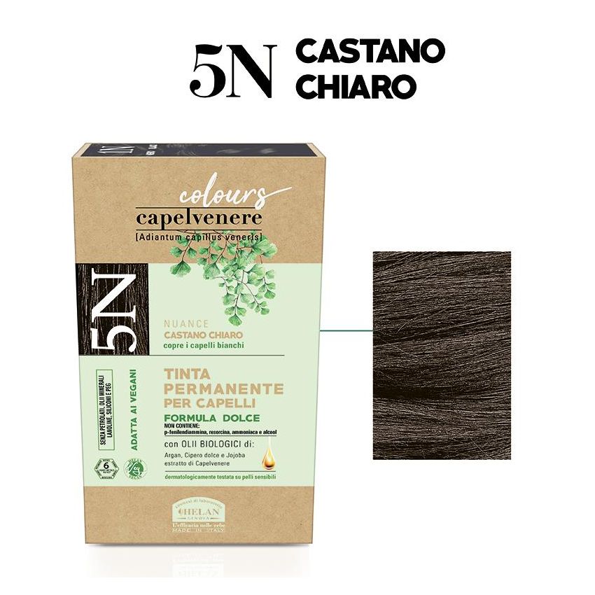 Helan Capelvenere Colours - Tinta Capelli 5N Castano Chiaro - Colore Duraturo e Brillante