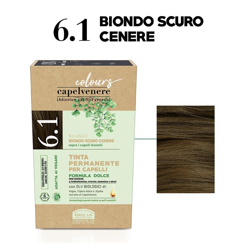 Helan Capelvenere Colours - Tinta per Capelli Biondo Scuro Cenere 6,1N