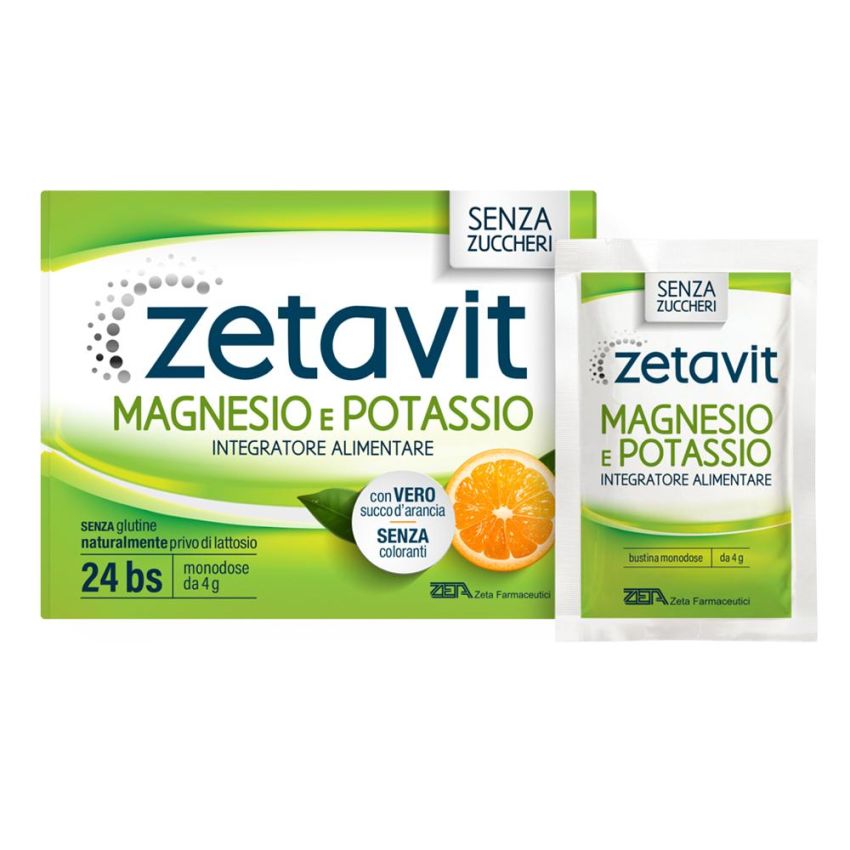 Zetavit Magnesio e Potassio in 24 Bustine Senza Zucchero