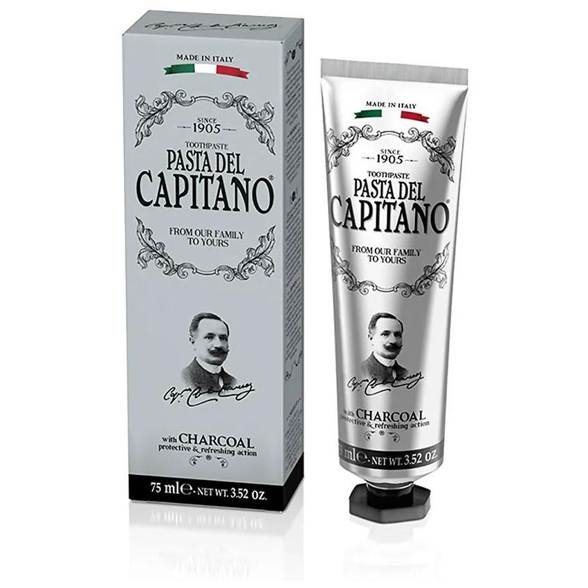 Pasta Del Capitano 1905 Dentifricio al Carbone Attivo, 75ml
