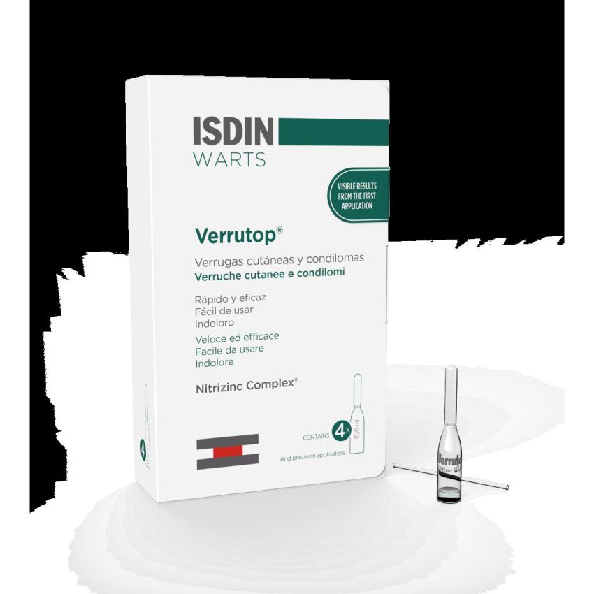 Isdin Verrutop Soluzione per il Corpo - Confezione da 4 Fiale