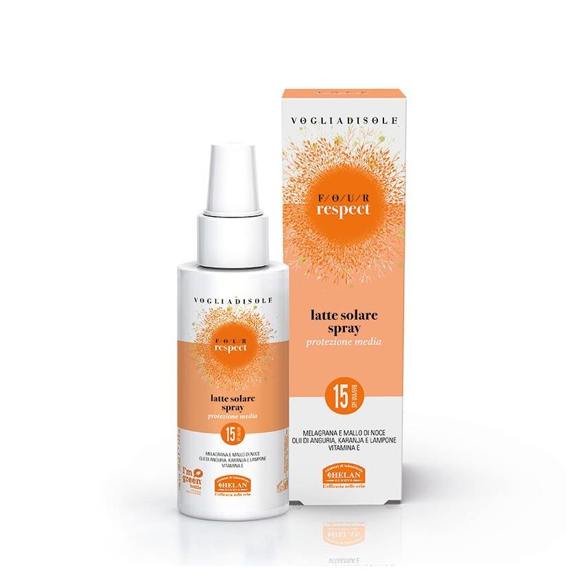Helan Voglia Di Sole - Latte Solare Spray Protettivo SPF15, 100ml