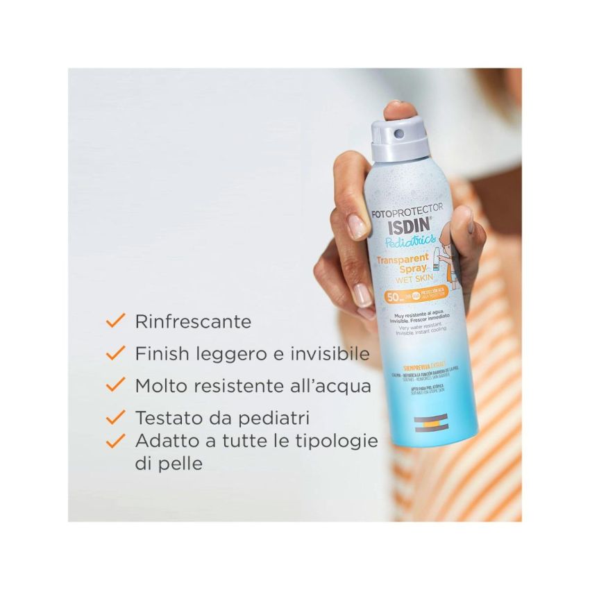 Isdin Pediatrico - Spray Fotoprotettore Trasparente SPF50, 250ml