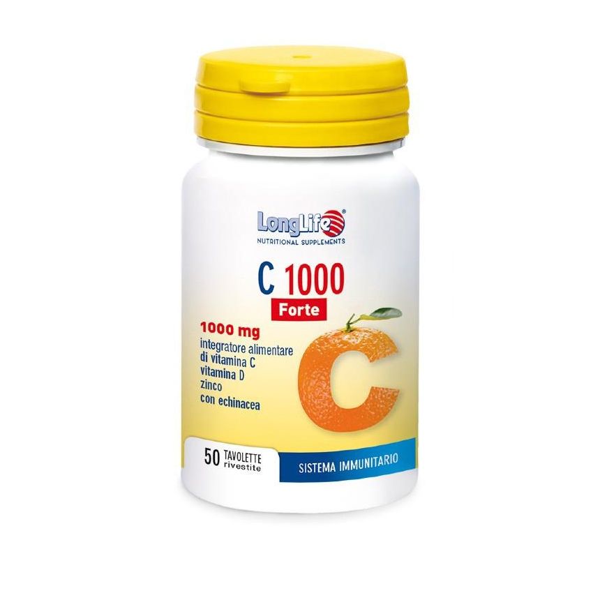 LongLife C 1000 Forte - Integratore di Vitamina C - 50 Tavolette