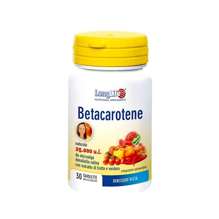 LongLife Betacarotene - Integratore con 30 Compresse