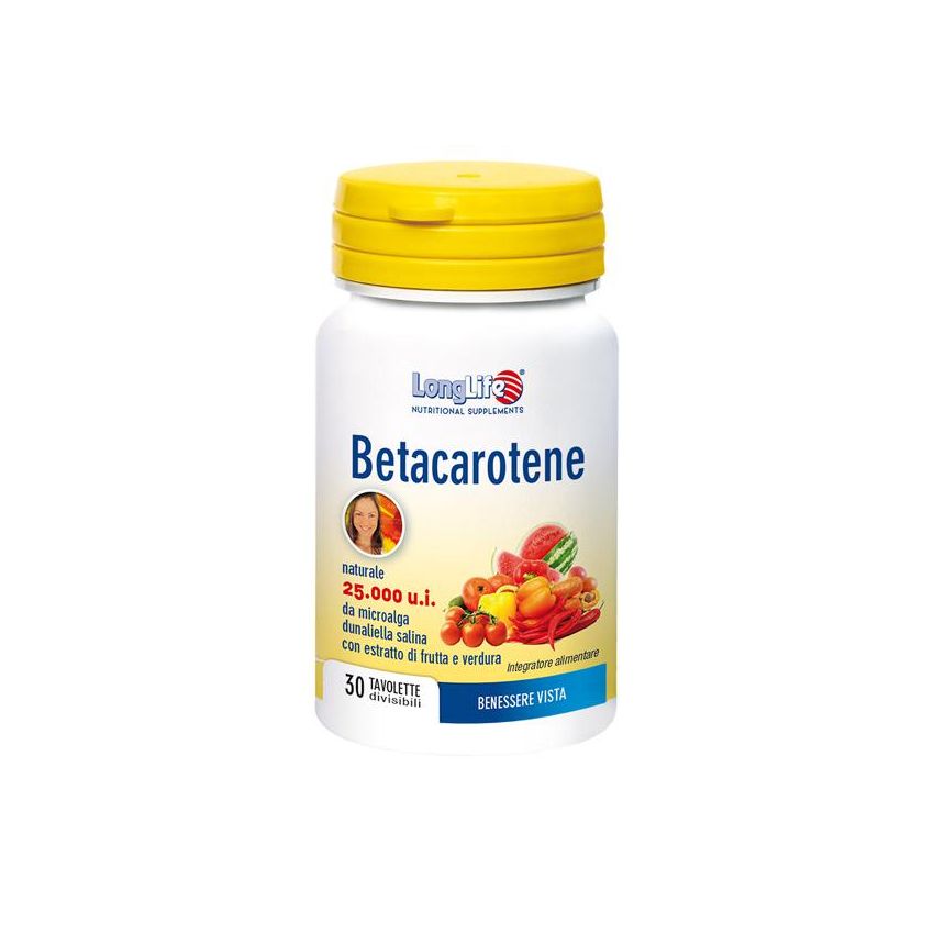 LongLife Betacarotene - Integratore con 30 Compresse
