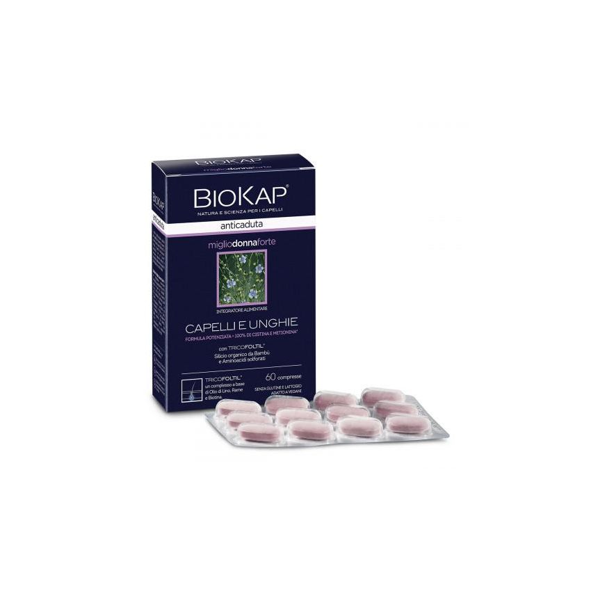 Biokap Forte Anticaduta per Donna con Miglio e Tricofoltil - 60 Compresse