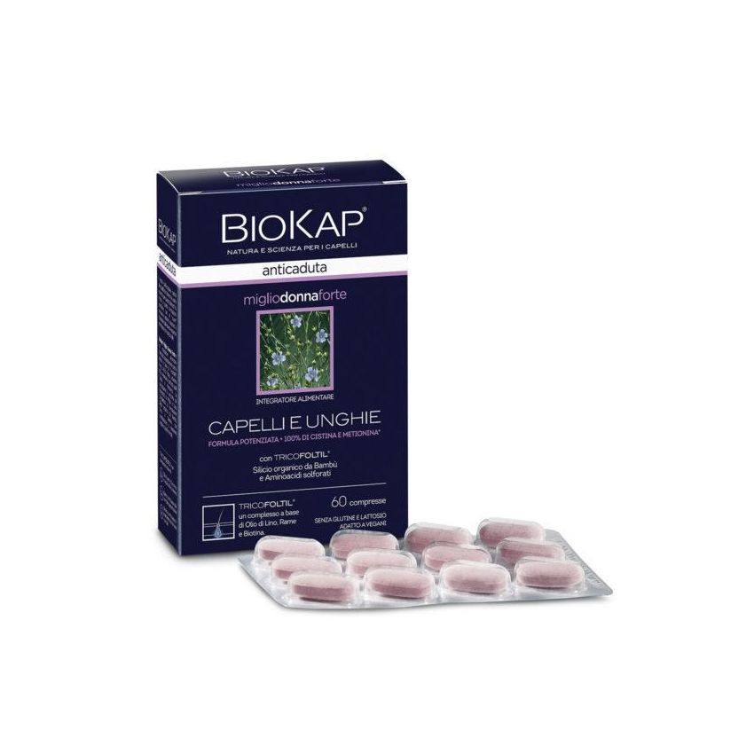 Biokap Forte Anticaduta per Donna con Miglio e Tricofoltil - 60 Compresse