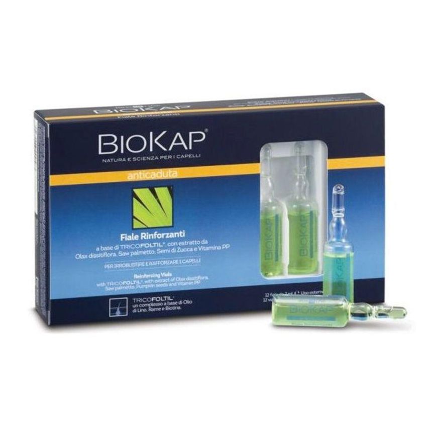 BioKap Anticaduta Rinforzante per Capelli, Confezione da 12 Fiale