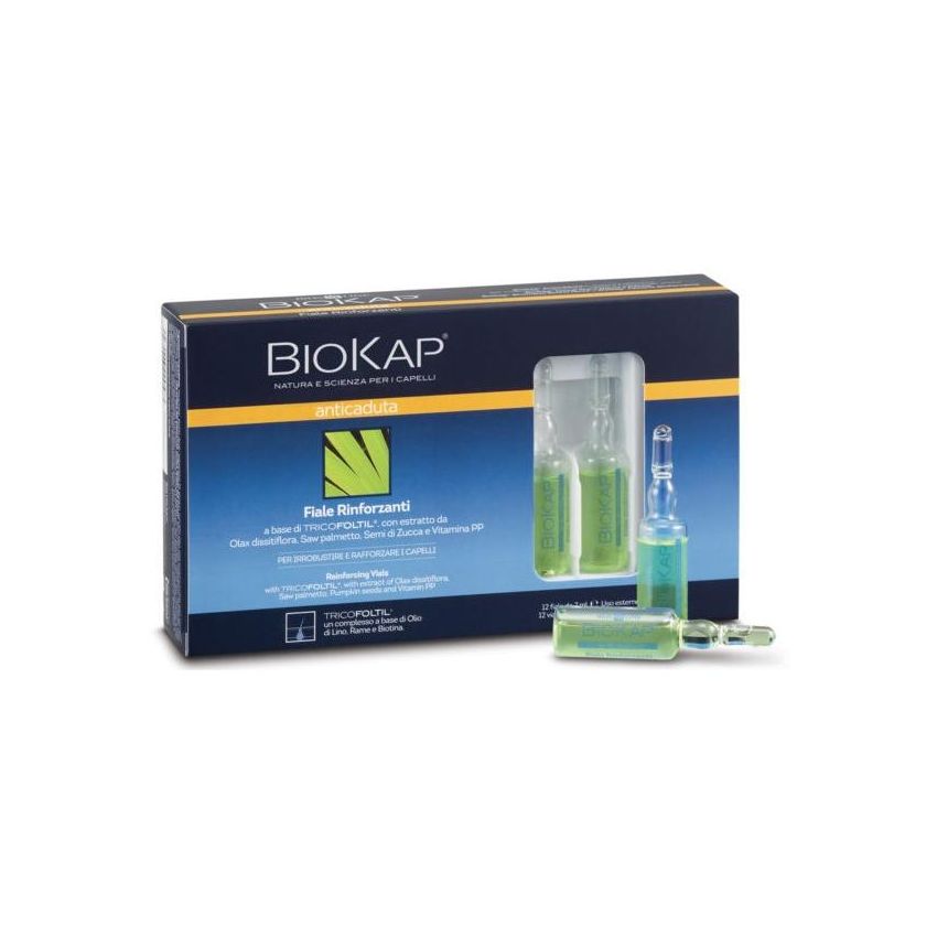 BioKap Anticaduta Rinforzante per Capelli, Confezione da 12 Fiale