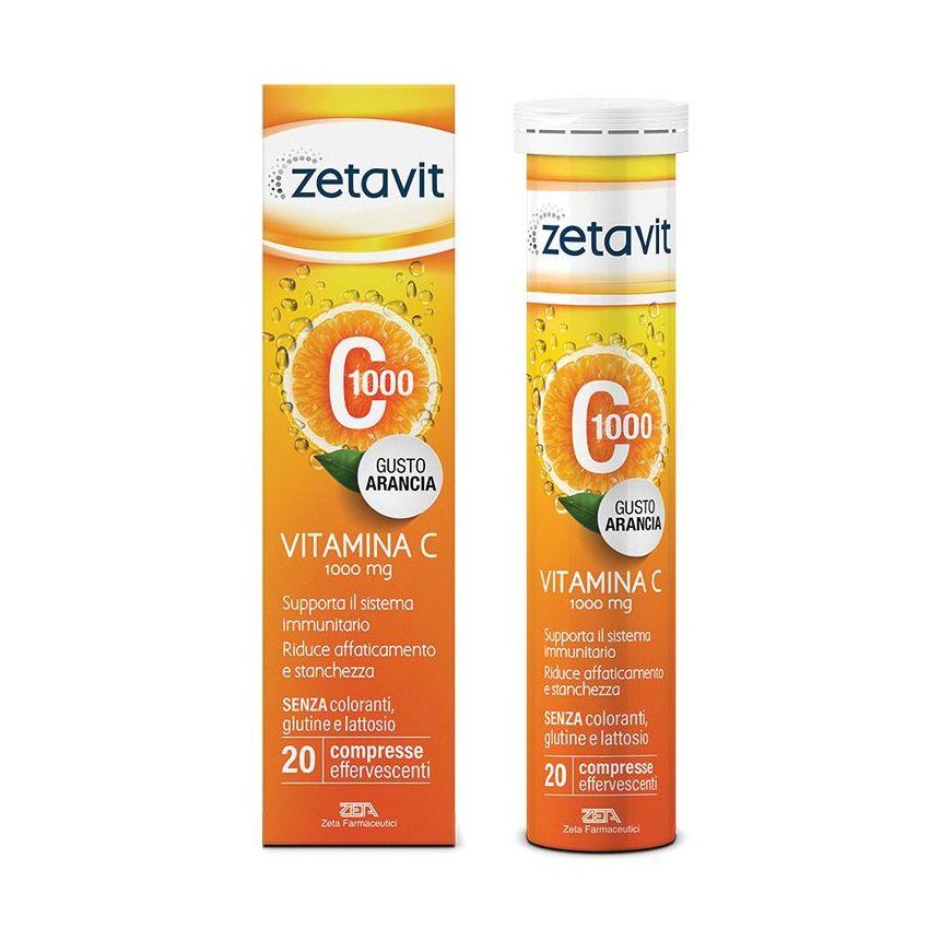 Zetavit C1000 Effervescenti - Vitamina C ad Alto Dosaggio - 20 Compresse