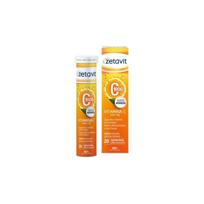 Zetavit C1000 Effervescenti - Vitamina C ad Alto Dosaggio - 20 Compresse