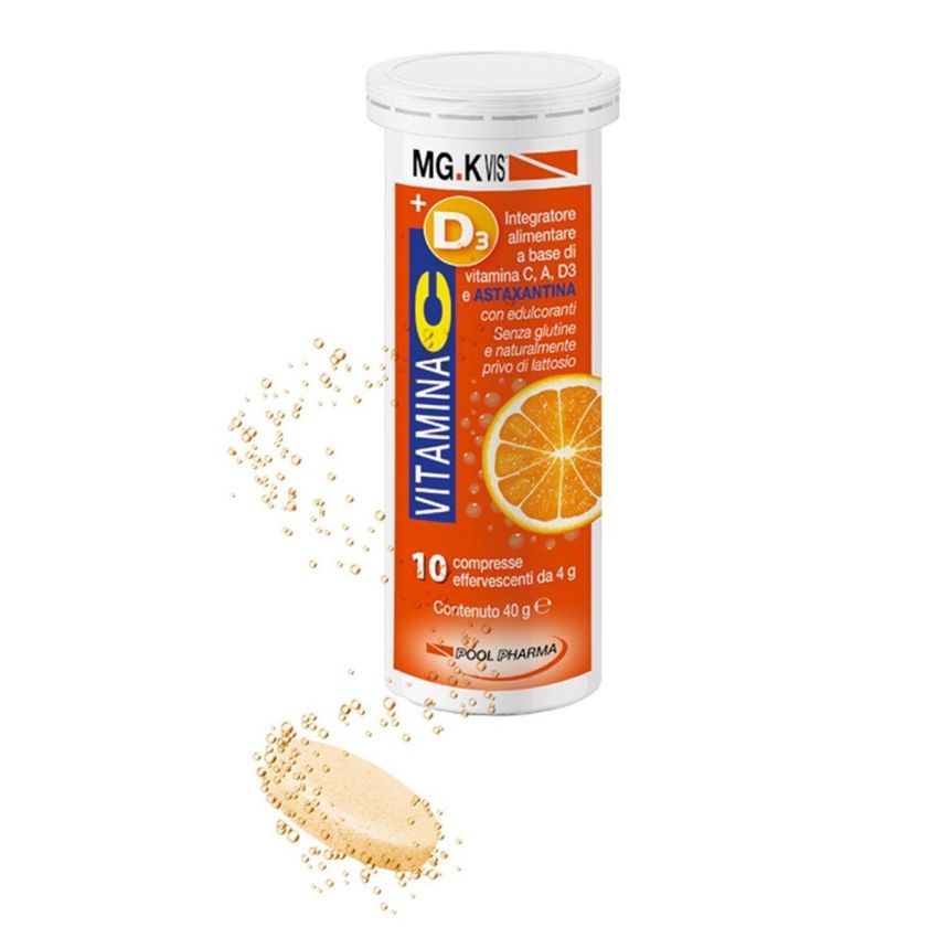 Mgk Vis Effervescenti - Vitamina C e D3 Compresse, Pacco da 10