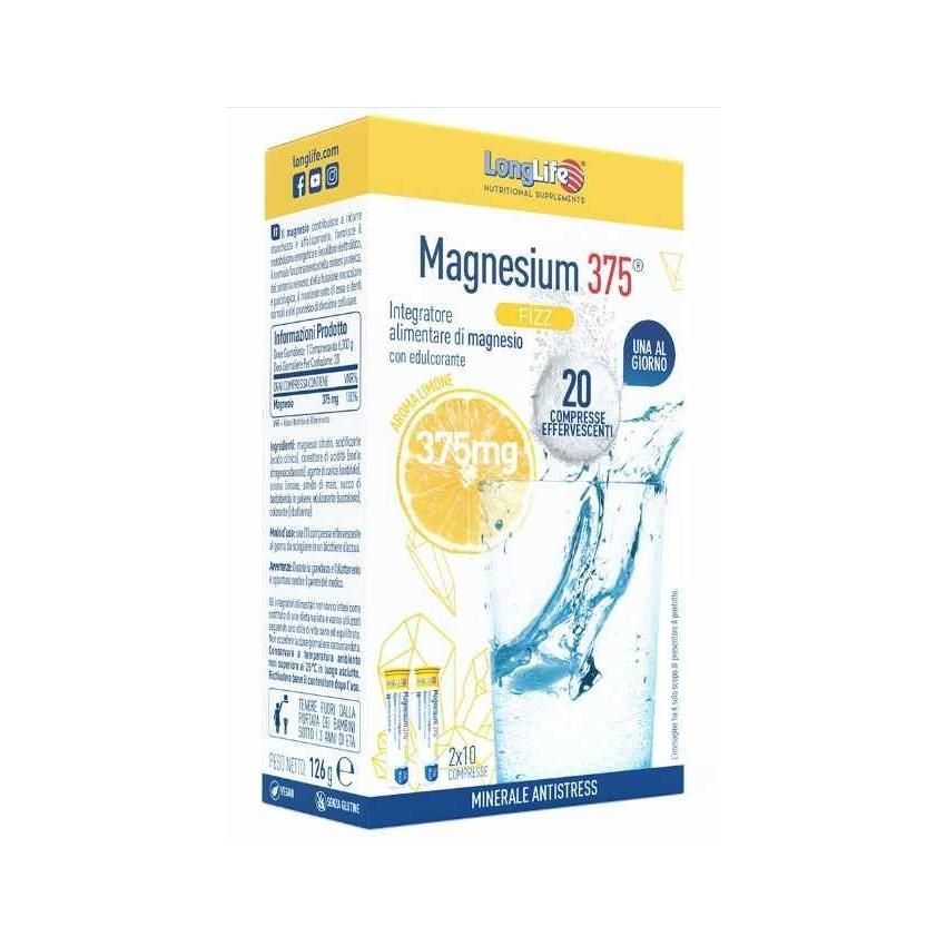 Magnesio Effervescente Longlife Fizz 375 - 20 Compresse