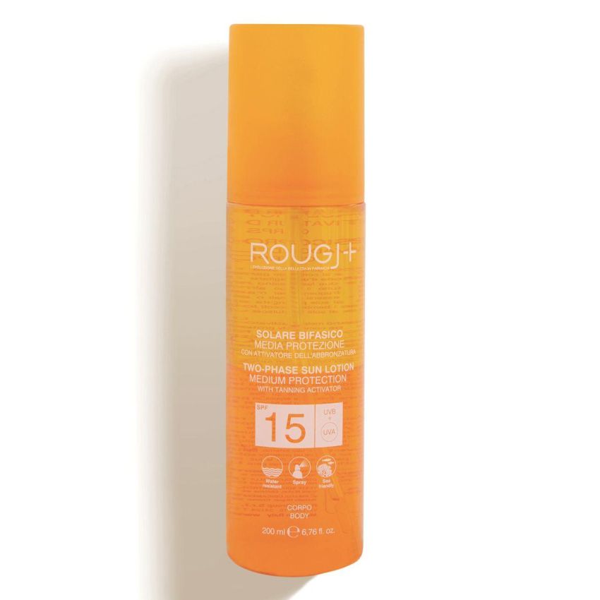 Rougj Solare Bifasico SPF15: Attivatore di Abbronzatura, 200 ml