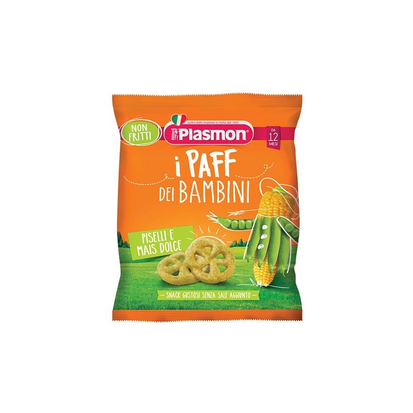Plasmon Paff Misto di Piselli e Mais per Bambini - 15g
