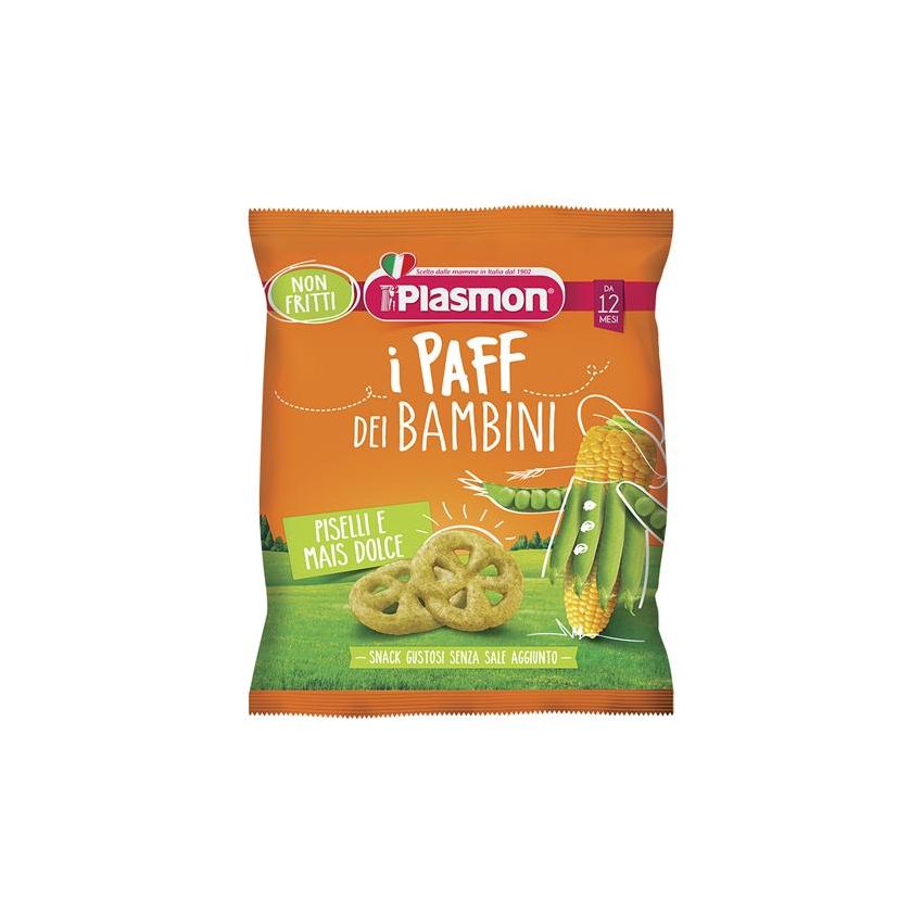Plasmon Paff Misto di Piselli e Mais per Bambini - 15g