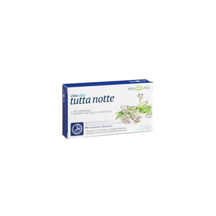 Bios Line Vita Calm Notturno: Melatonina a Rilascio Prolungato, 30 Compresse