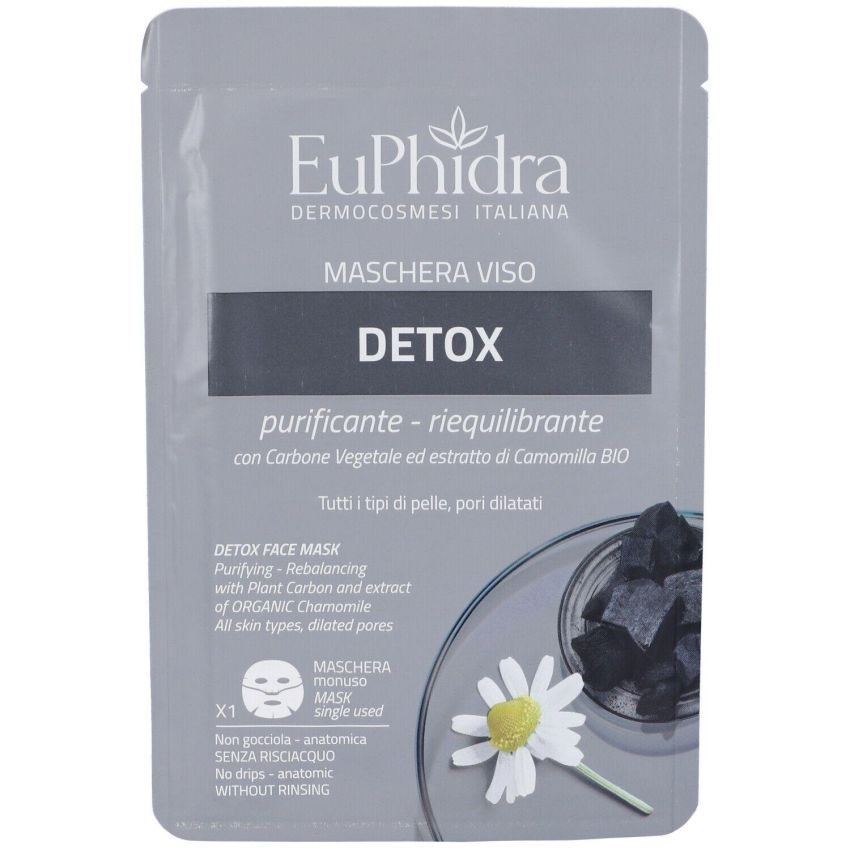 Euphidra Maschera Detox per il Viso, Singolo Pezzo