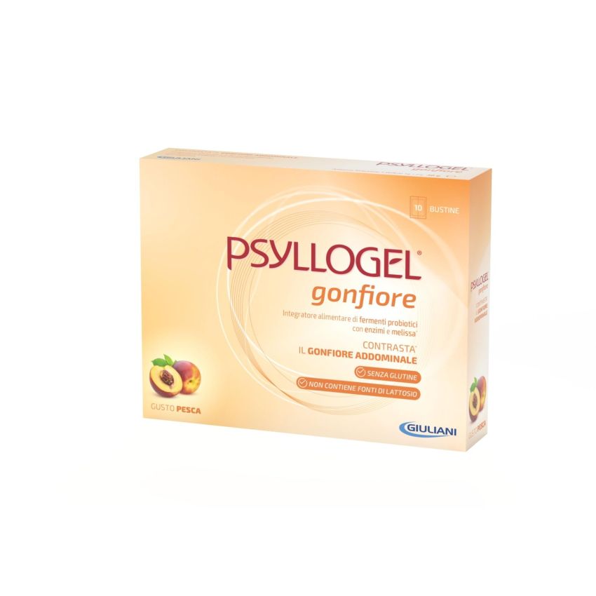 Psyllogel Anti-Gonfiore Sapore Pesca - Confezione da 10 Bustine