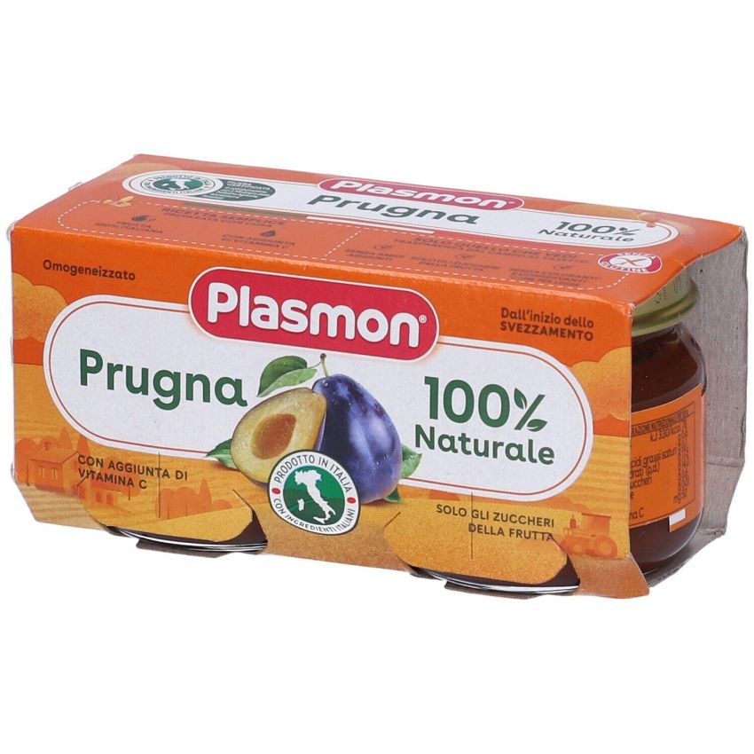 Plasmon Puro di Prugne Omogeneizzato, Confezione Doppia da 80g