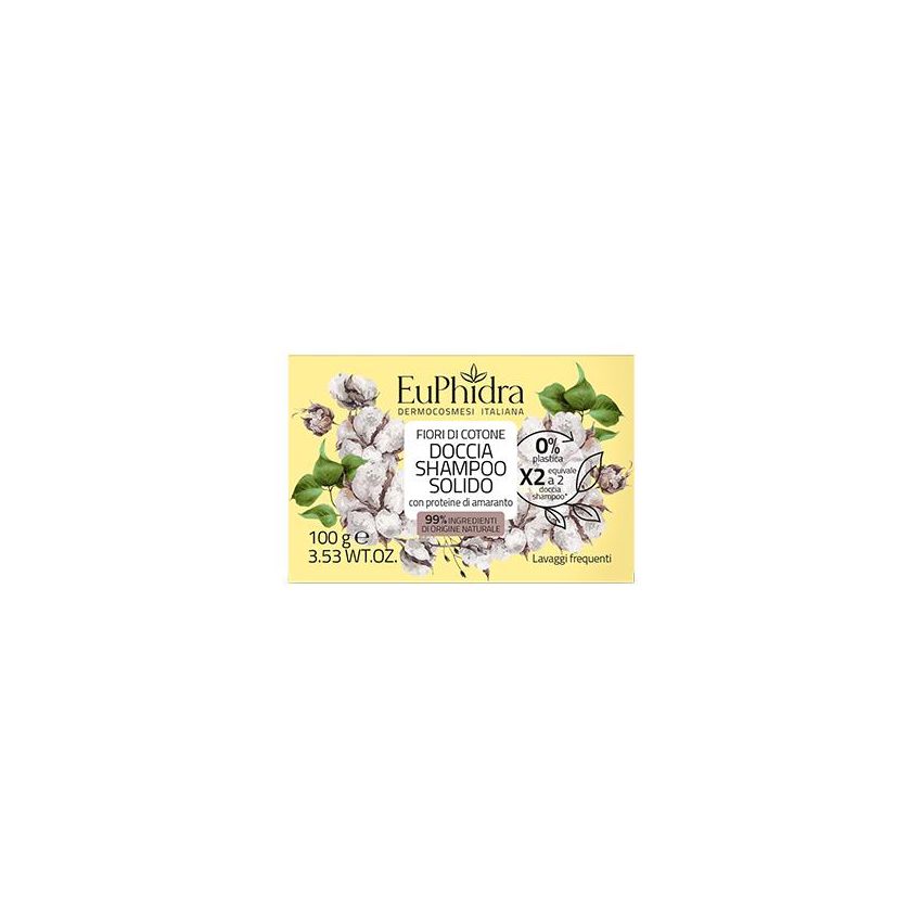 Euphidra Shampoo Solido e Doccia con Fiori di Cotone 100g