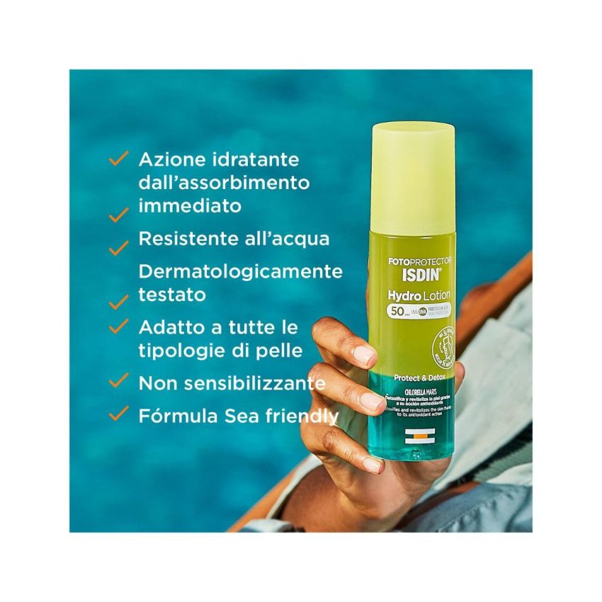 Hydrolotion di Isdin - Fotoprotettore Bifasico Idratante SPF50, 200ml
