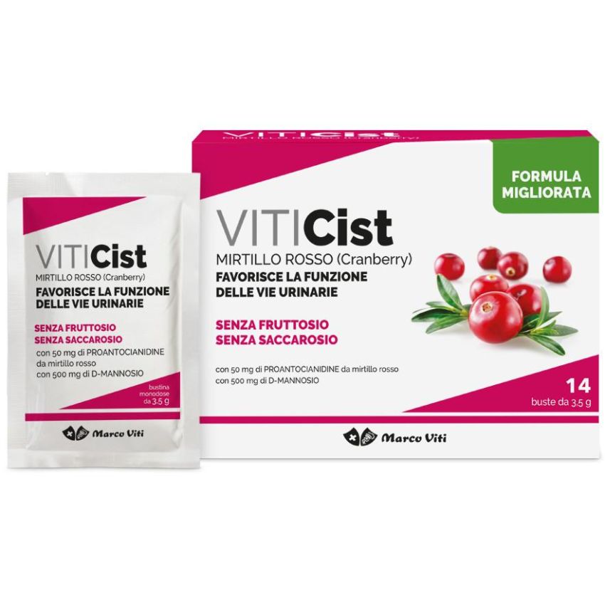 Viti Cist Mirtillo Rosso - Bustine Senza Fruttosio - Confezione da 14