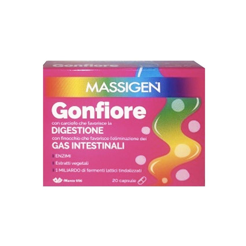 Massigen Anti-Gonfiore, 20 Capsule per la Salute Digestiva