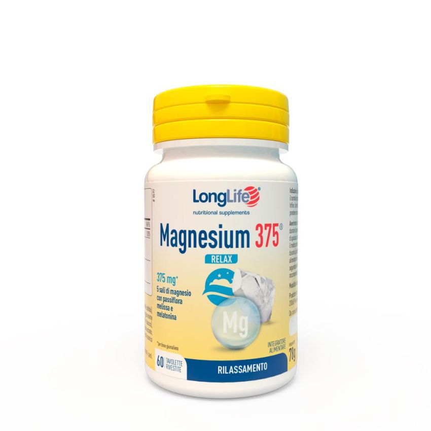 Longlife Magnesium 375 Relax - 60 Tavolette Rivestite per Relax e Longevit√†