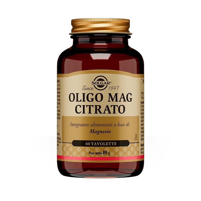 Solgar Magnesio Citrato - Integratore Alimentare in 60 Tavolette