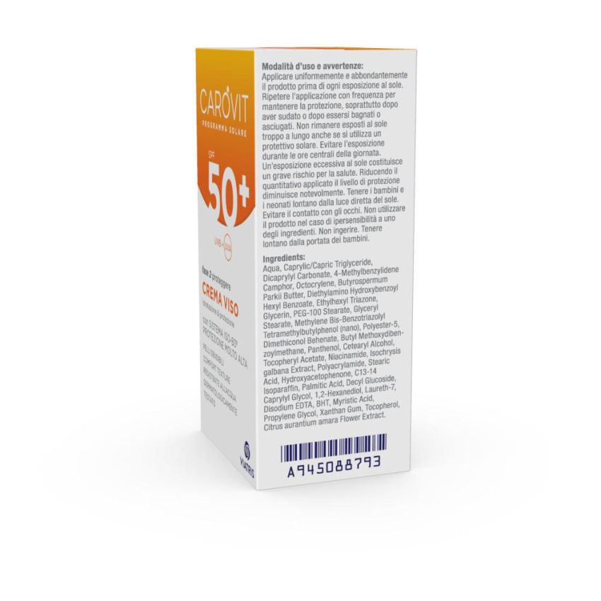 Carovit Crema Solare Protettiva per il Viso SPF50+ - 50ml