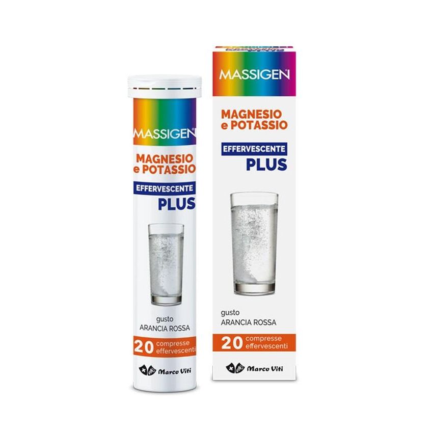 Massigen Plus: Compresse Effervescenti con Magnesio e Potassio - 20 Pezzi