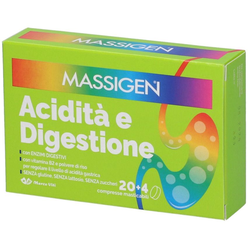 Massigen Acidità e Digestione 24 Compresse Masticabili