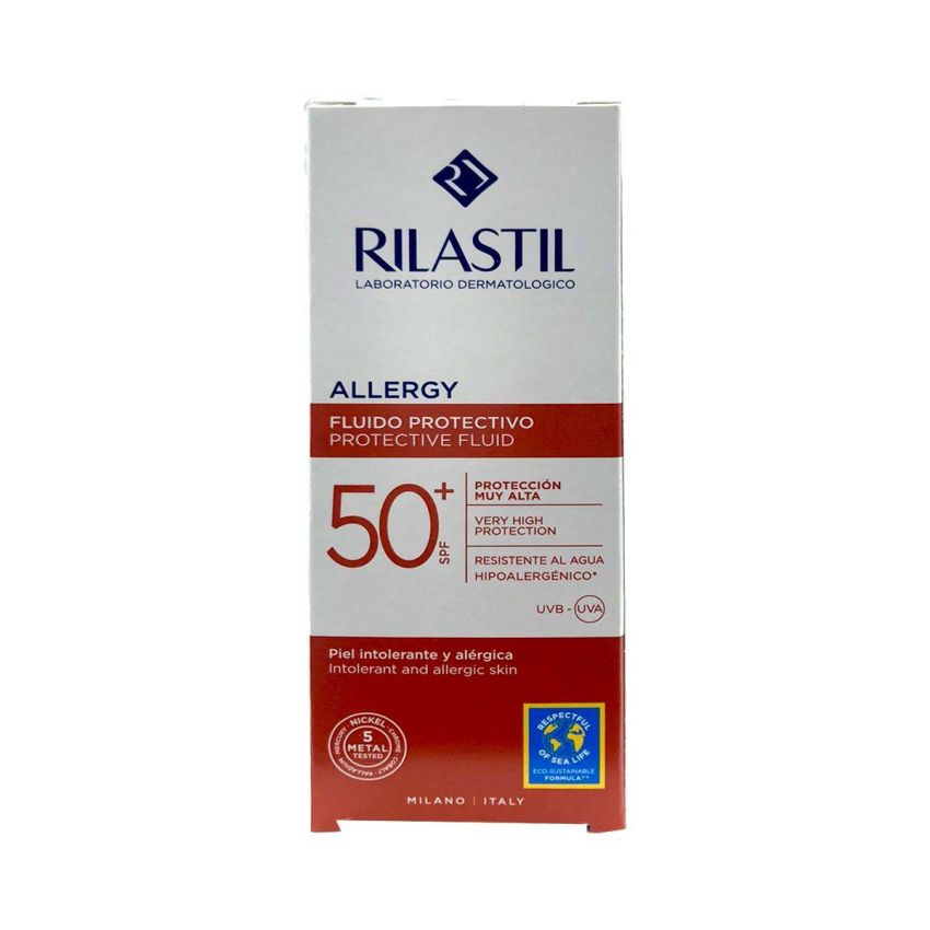 Rilastil Allergy Fluido Solare per Viso, 50ml, Protezione SPF 50+
