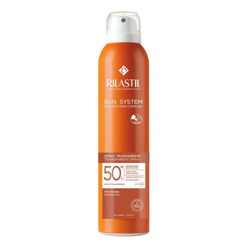 Rilastil Sun System - Spray Solare Trasparente per Corpo, SPF 50+, 200ml