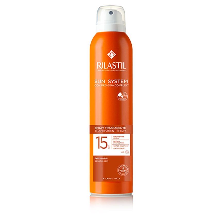 Rilastil Sun System Spray Solare Trasparente SPF 15, 200ml