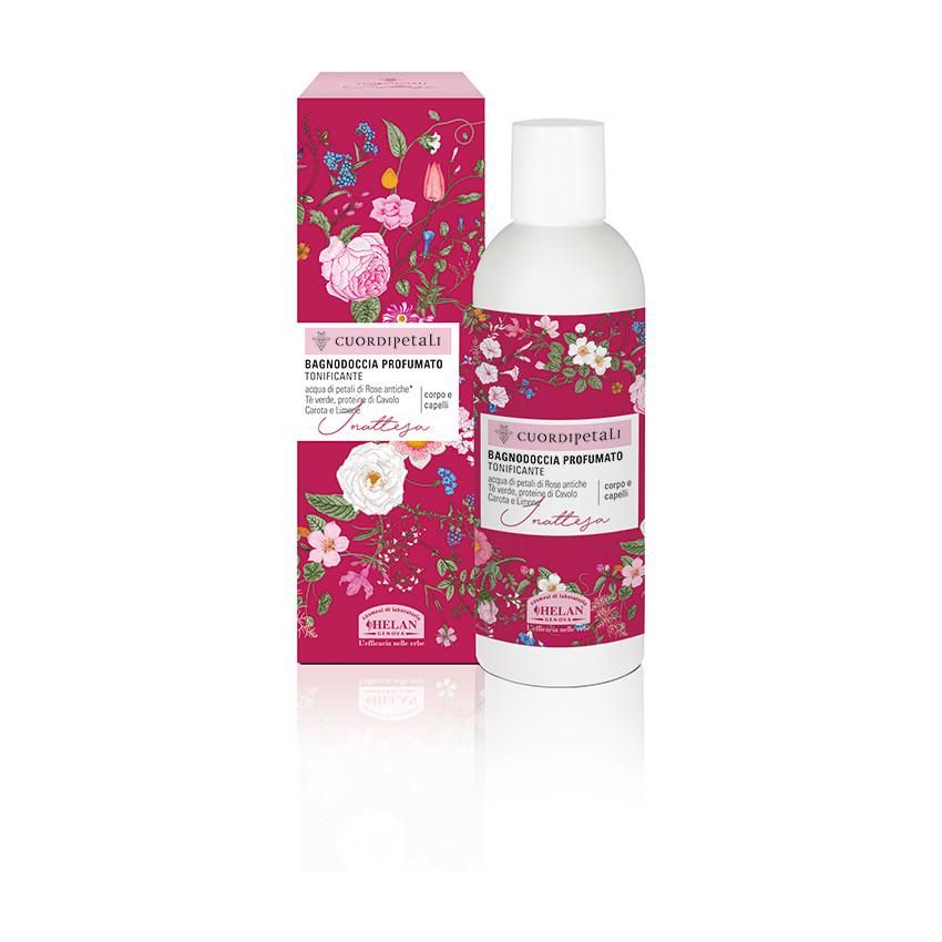 Helan Bagnodoccia Profumato Tonificante con Cuori di Petali, 200ml