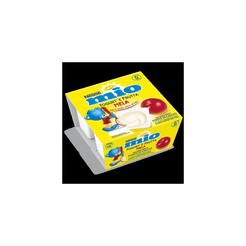 Yogurt Nestl√® Mio con Frutta Gusto Mela per Bambini dai 6 Mesi, Confezione da 4x100g