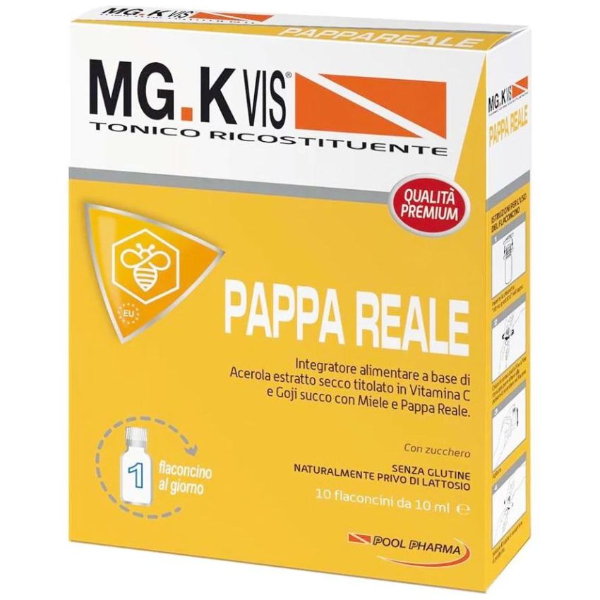 MGK Vis Tonico Ricostituente con Pappa Reale, 10 Flaconcini da 10ml