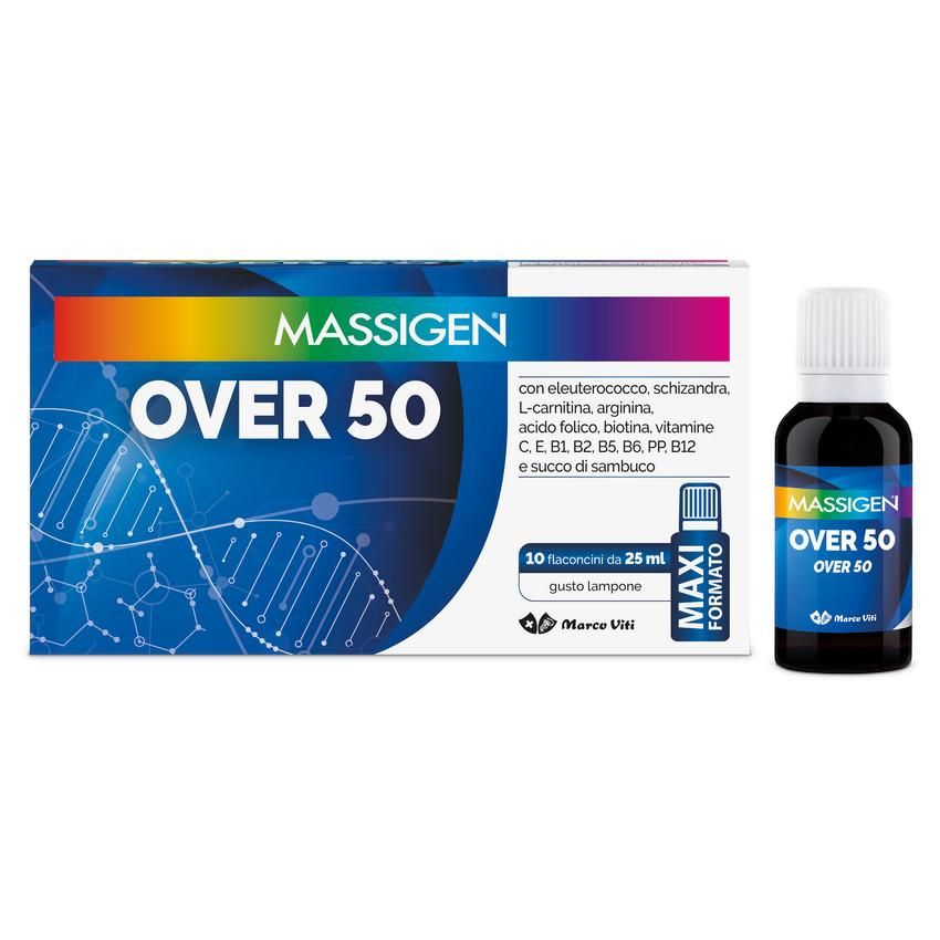 Massigen Over 50 - 10 Flaconi da 25ml - Integratore Alimentare
