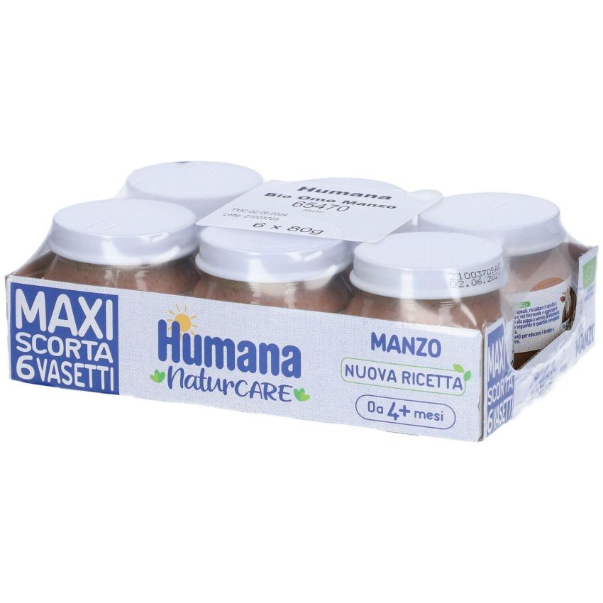 Humana Bio Manzo Omogeneizzato - Pappa Biologica 6x80g