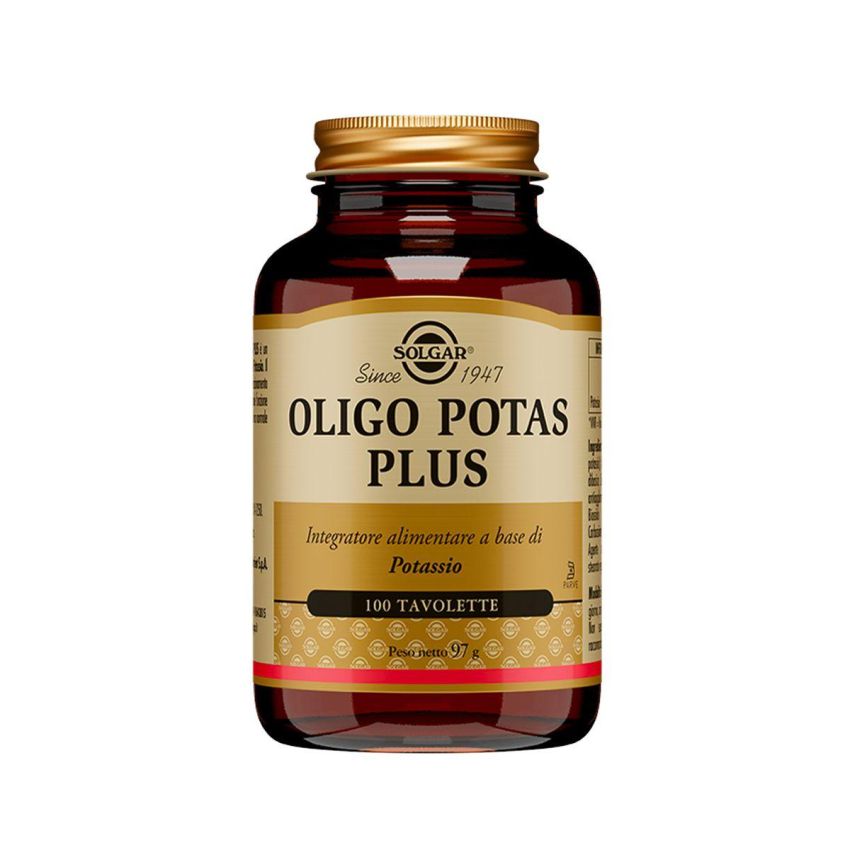 Solgar Oligo Potas Plus - Integratore di Potassio, 100 Tavolette