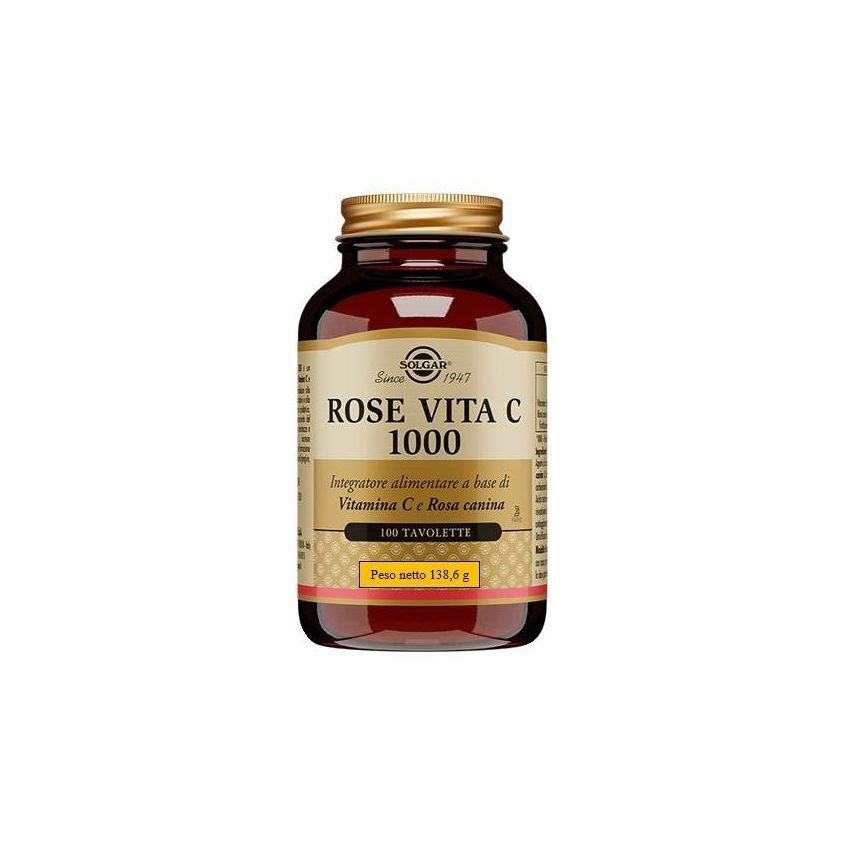 Solgar Rose Vita-C 1000: 100 Tavolette di Vitamina C Potenziata