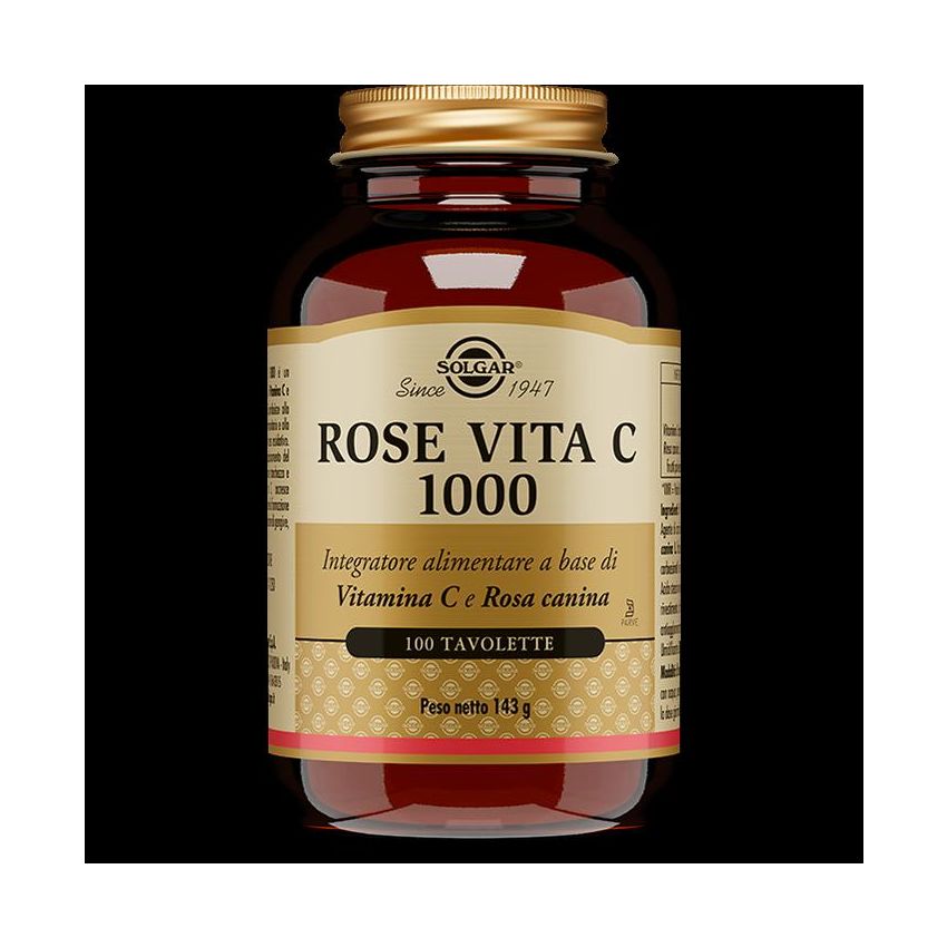 Solgar Rose Vita-C 1000: 100 Tavolette di Vitamina C Potenziata